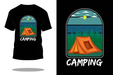 Kamp retro t-shirt tasarımı