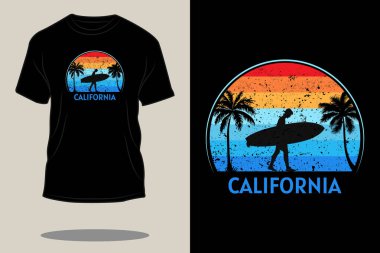 Kaliforniya antika tişört tasarımı