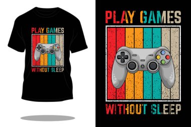 oyun retro t-shirt tasarımı
