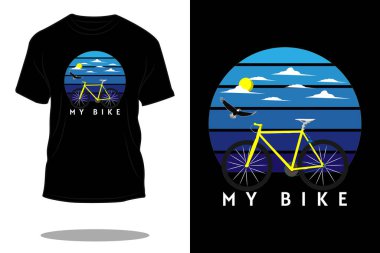 Bisiklet retro t-shirt tasarımım.
