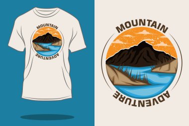 Dağ Macerası Retro Tişört Tasarımı