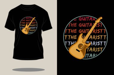 Gitarist retro t-shirt tasarımı