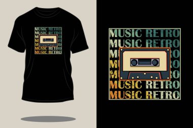 müzik retro t-shirt tasarımı