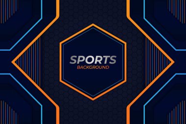 Spor Arkaplanı Mavi ve Turuncu Biçimli
