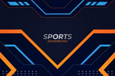 Spor Arkaplanı Mavi ve Turuncu Biçimli