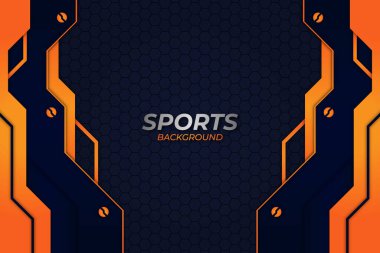 Spor Arkaplanı Mavi ve Turuncu Biçimli