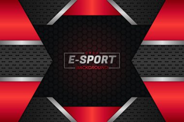 E-Spor Arkaplanı Koyu ve Kırmızı Biçim