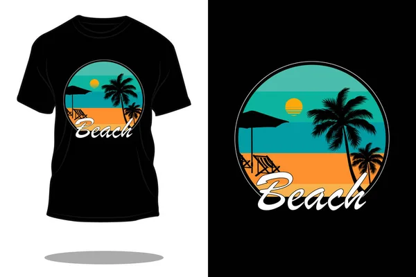 Plaj retro siluet t-shirt tasarımı