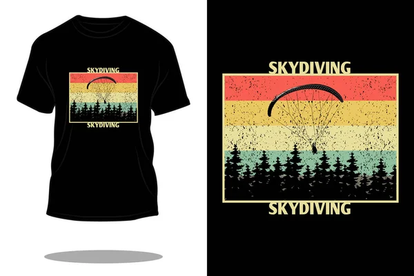 Skydiving Retro Shirt Design —  Vetores de Stock