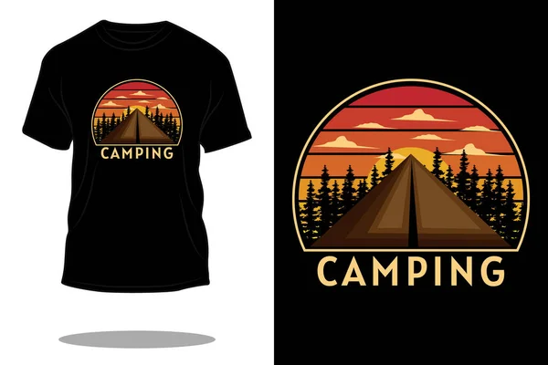 Campeggio Design Shirt Retrò — Vettoriale Stock