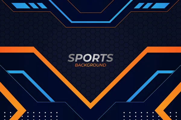 Sport Hintergrund Blau Und Orange Stil — Stockvektor