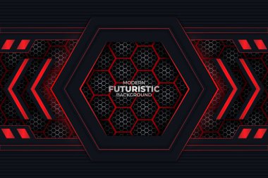 Gelecekçi Arkaplan Koyu ve Kırmızı