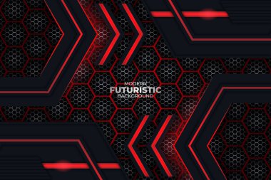 Gelecekçi Arkaplan Koyu ve Kırmızı