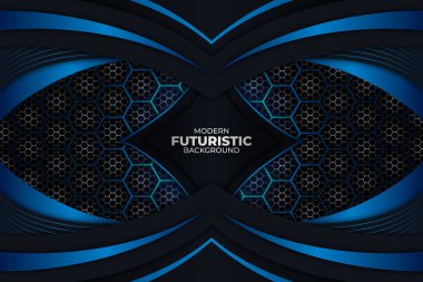 Gelecekçi Arkaplan Koyu ve Mavi