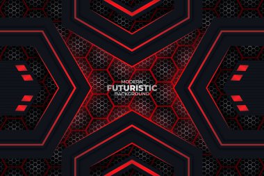 Gelecekçi Arkaplan Koyu ve Kırmızı