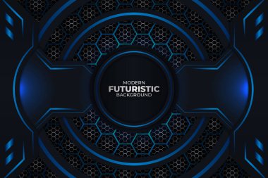 Gelecekçi Arkaplan Koyu ve Mavi