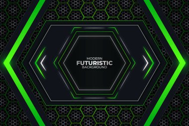 Gelecekçi Arkaplan Koyu ve Yeşil