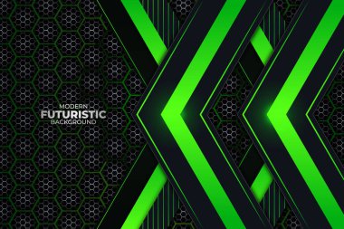 Gelecekçi Arkaplan Koyu ve Yeşil