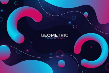 Soyut Geometrik Sıvı Mavi ve Pembe Arkaplan