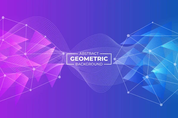 Abstract Geometric Wavy Line Background Purple Blue — Stock Vector