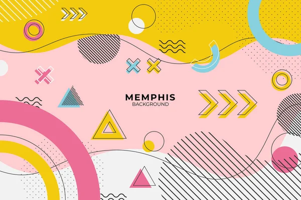 Fondo Geométrico Colorido Memphis — Vector de stock