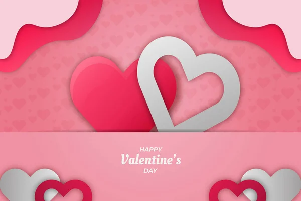 Bonito Valentine Pink Gift Box Fundo — Vetor de Stock