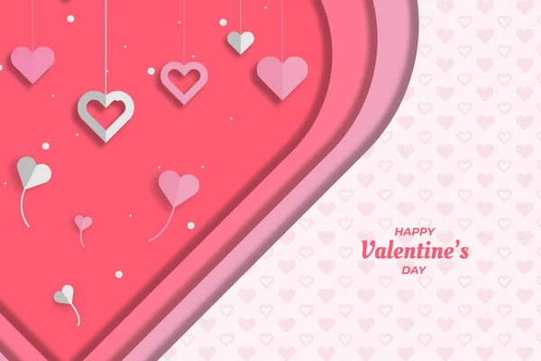 可愛いバレンタインピンクの愛の背景 — ストックベクタ