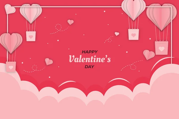 Cute Valentine Ροζ Φόντο Αερόπλοιο — Διανυσματικό Αρχείο
