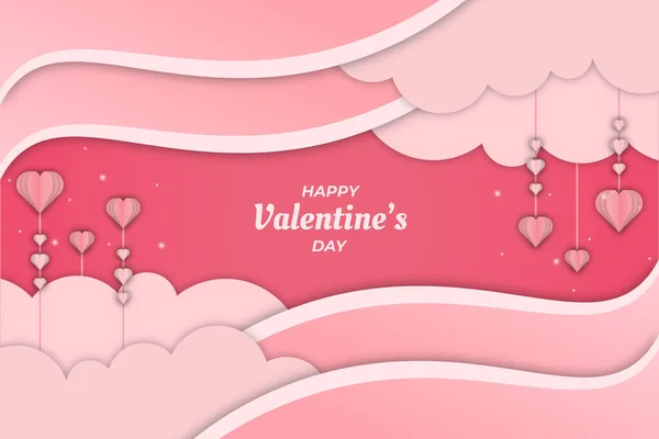 Bonito Valentine Pink Cloud Fundo —  Vetores de Stock