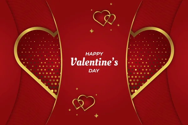 Romántico San Valentín Amor Granate Oro Fondo — Vector de stock