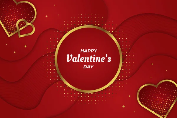 Romantisk Valentine Love Maroon Gullbakgrunn – stockvektor