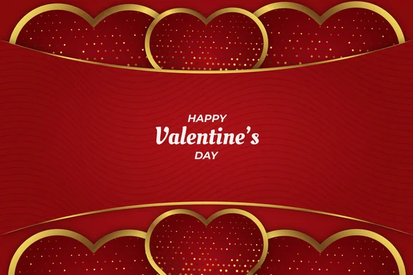 Romantický Valentine Láska Maroon Zlaté Pozadí — Stockový vektor