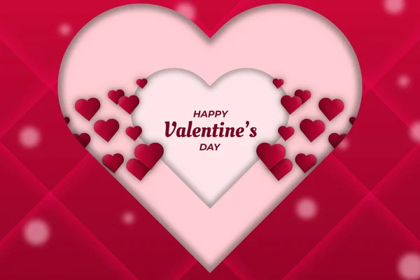 Lindo San Valentín Con Amor Rosa Fondo — Vector de stock