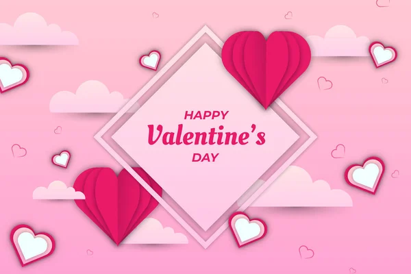 Cute Valentine Love Różowy Tle Nieba — Wektor stockowy
