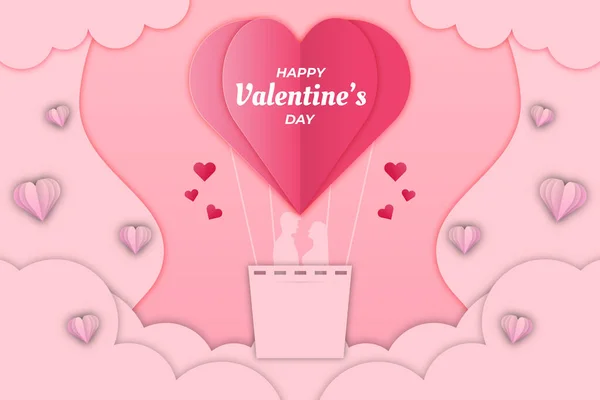 Söt Valentine Par Kärlek Rosa Bakgrund — Stock vektor