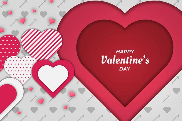 Valentinstag Maroon Und Rosa Herz Hintergrund — Stockvektor