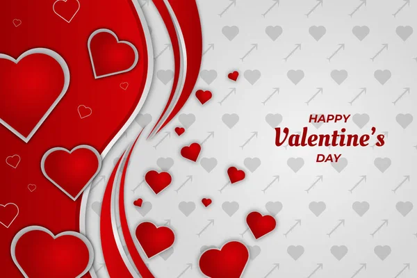 Día San Valentín Corazón Granate Fondo Blanco — Vector de stock
