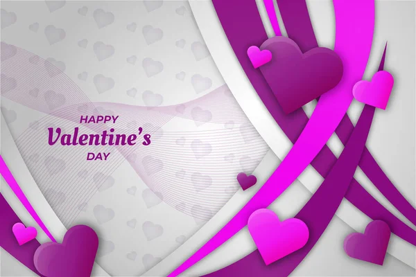 Elegant Valentine Day Circle Purple Sky Background — Stock Vector