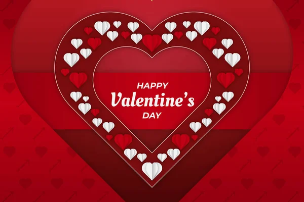 Romantische Maroon Heart Valentinstag Hintergrund — Stockvektor