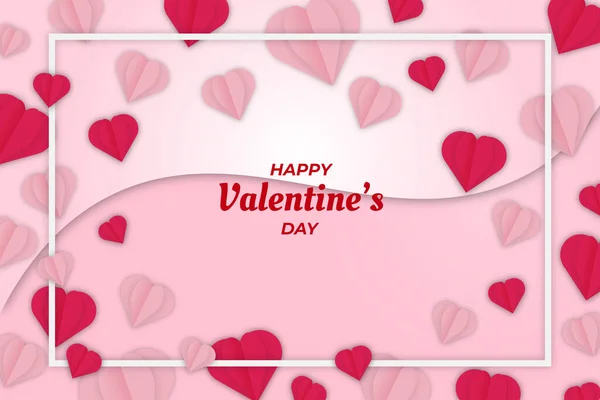 Romantický Valentýn Pozadí Růžové Srdce — Stockový vektor