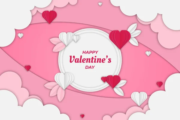 Cute Pink White Valentine Day Background — Stock Vector