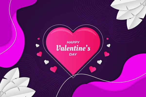 Valentinstag Blue Purple Heart Hintergrund — Stockvektor