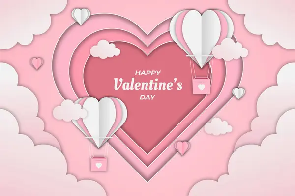 Dia Dos Namorados Bonito Fundo Coração Rosa —  Vetores de Stock