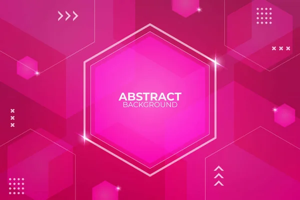 Abstract Geometric Hexagonal Glow Pink Background — Stock Vector