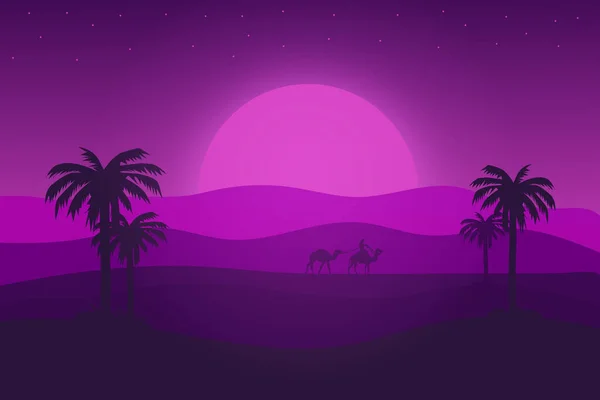flat landscape desert in the afternoon with a very beautiful purple gradient