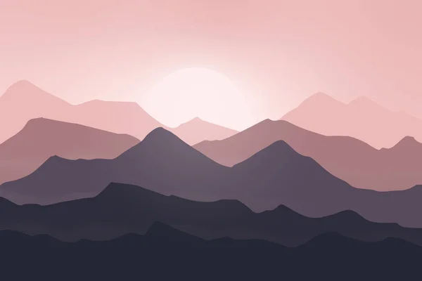 Плоский Пейзаж Красив Ясным Утром — стоковый вектор