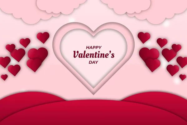 Roztomilý Valentýn Růžovou Láskou Pozadí — Stockový vektor