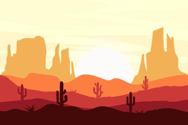 düz arazi çöl kum kayaları sıcak doğadır.