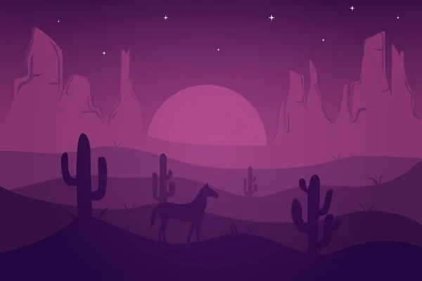 flat landscape desert at night which looks beautiful with purple color