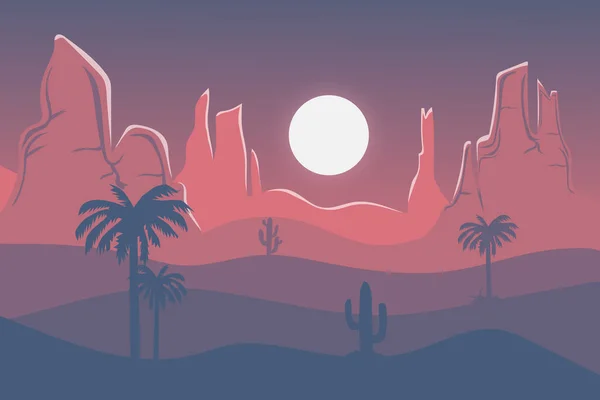 Плоский Краєвид Красива Пустеля Вдень Сіро Червоний — стоковий вектор